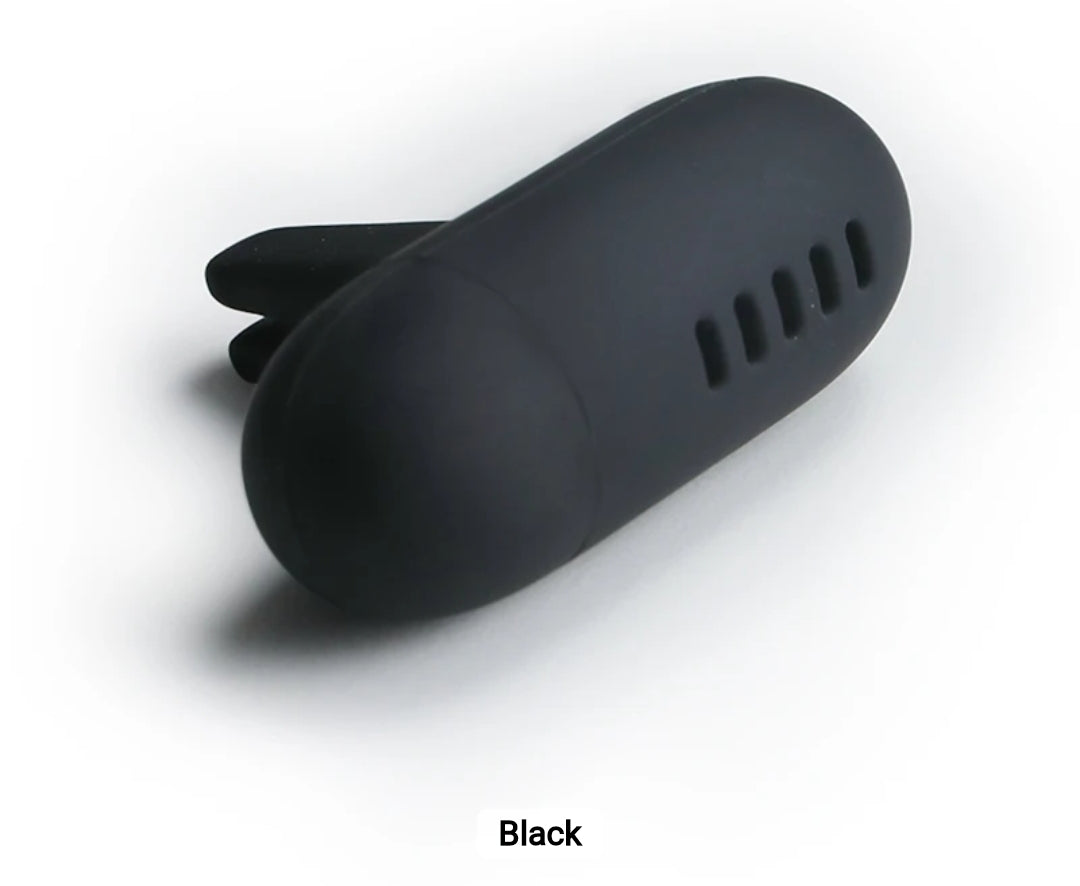 A picture showing the black coloured Car Delish Car Air freshener